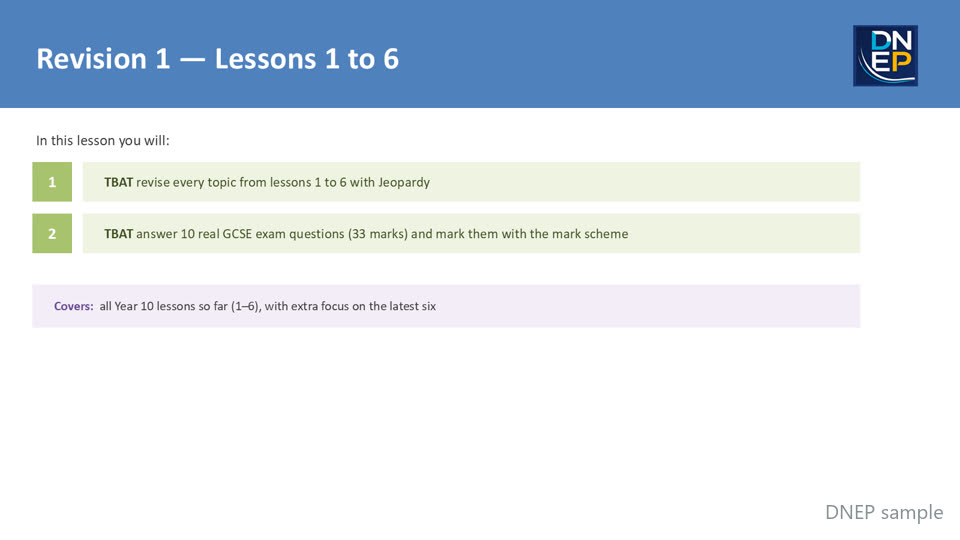 Revision lesson