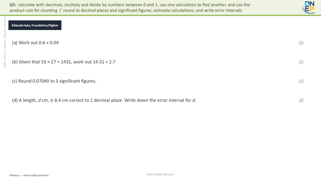 Past-paper style question
